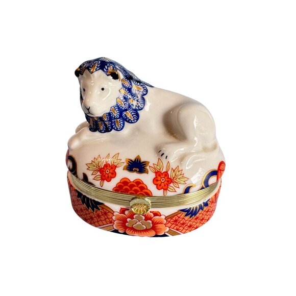 Andrea By Sadek Imari Style Lion Trinket Box 3 1/2" - Picture 1 of 7